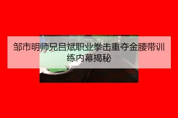 邹市明师兄吕斌职业拳击重夺金腰带训练内幕揭秘